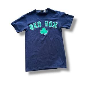 Navy Blue Red Sox Four Leaf Clover Tee